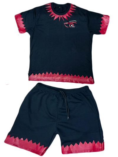 Discerning Eye Shorts Set V.2-Shorts-Twisted Persona Reality-XS-Black & Red-Twisted Persona Apparel